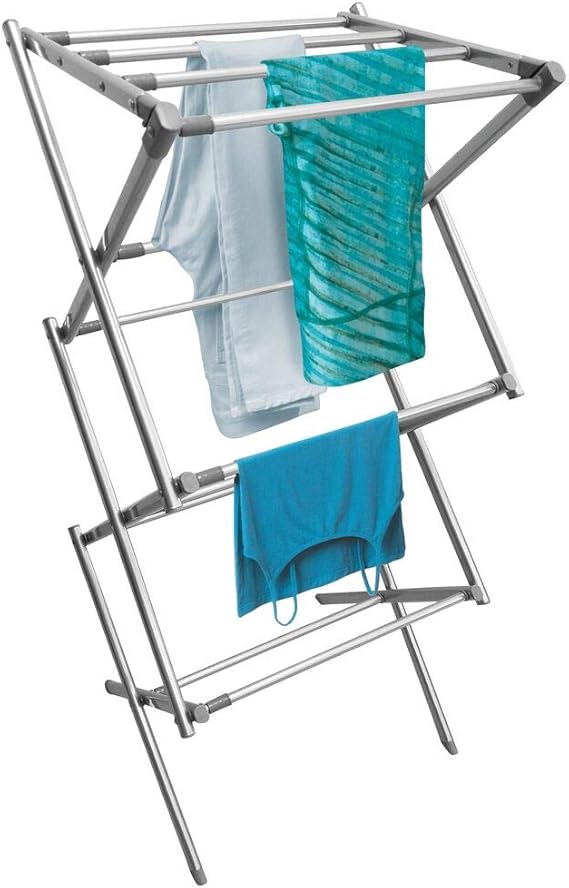 mDesign Drying Rack — Tall Free Standing Clothes Dryer for Vertical