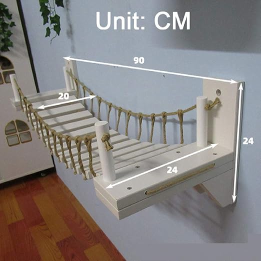 Katzenbrucke Katzenbaum Klettergerust Holz Katzenspielzeug Bett Wand Springbrucke Kratzbaum Haustiermobel 90 Cm Amazon De Haustier