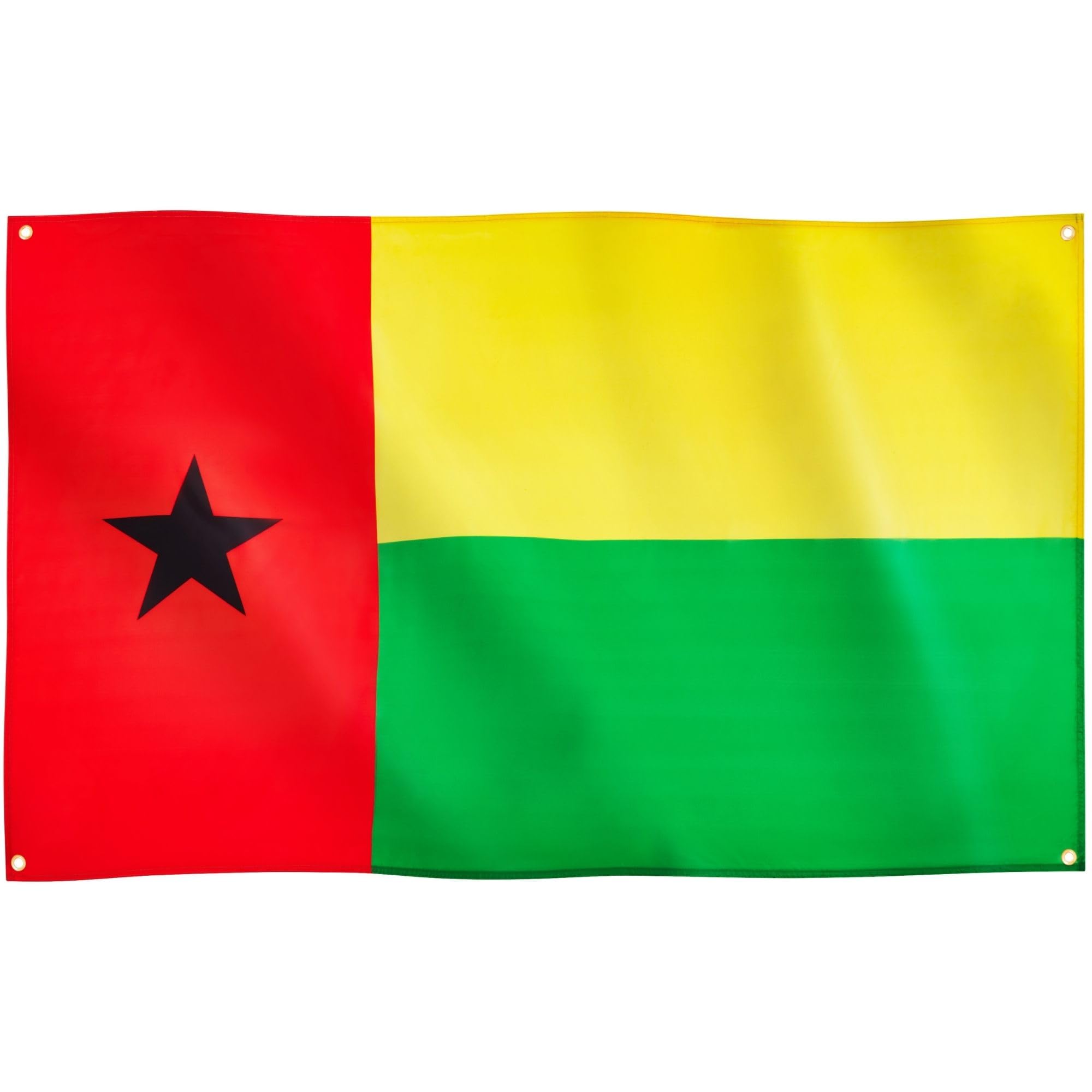 Runesol Guinea- Bissau Flag, 91x152cm, 3ft x 5ft, 4 Grommets, Eyelet In Every Corner, National Heroes Day, West African Flag, Premium Flags, Inside, Outside, Vivid Colours — image 1