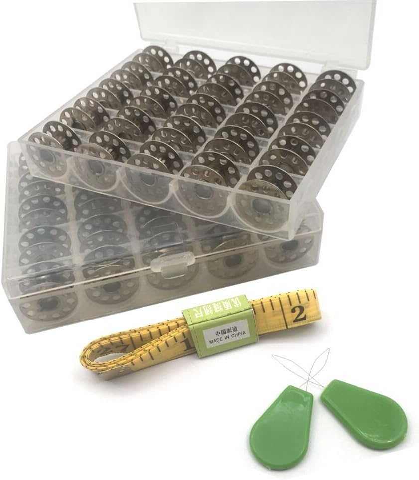 Class 15 Metal Bobbins for Sewing Machine Brother Singer Juki Janome (Silver) by