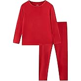 BambooBud Thermal Underwear for Kids Girls Thermals Flexible Fit Top and Bottom Pajama Set Girl Long Johns Base Layer