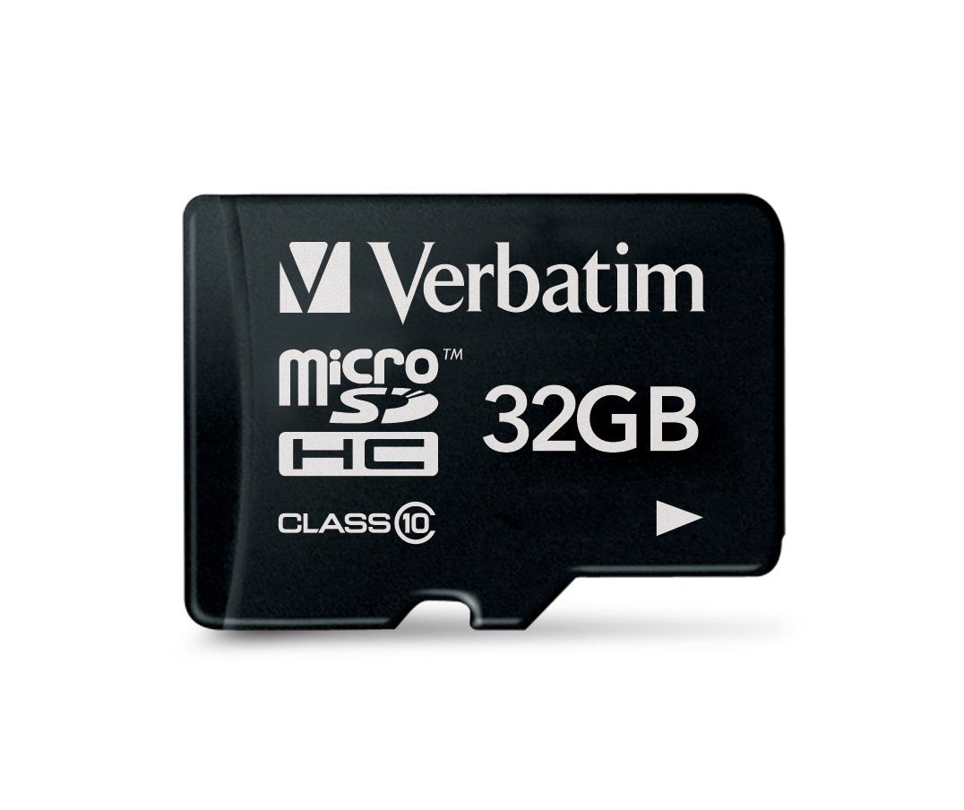 Verbatim Premium microSDHC memory card - 32 GB - SD card for Full-HD video recording - black memory card water-repellent & shock-resistant - SD memory card for camera smartphone tablet
