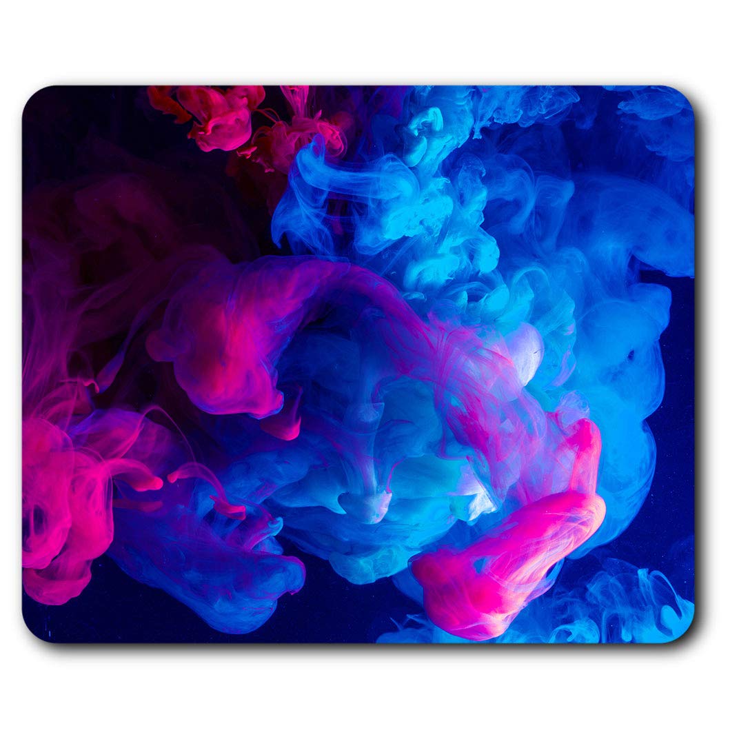 Amazing Blue Purple Ink Art Smoke Mouse Mat Pad Computer PC Laptop Gaming Office Home Desk Accessory Gadget 14107