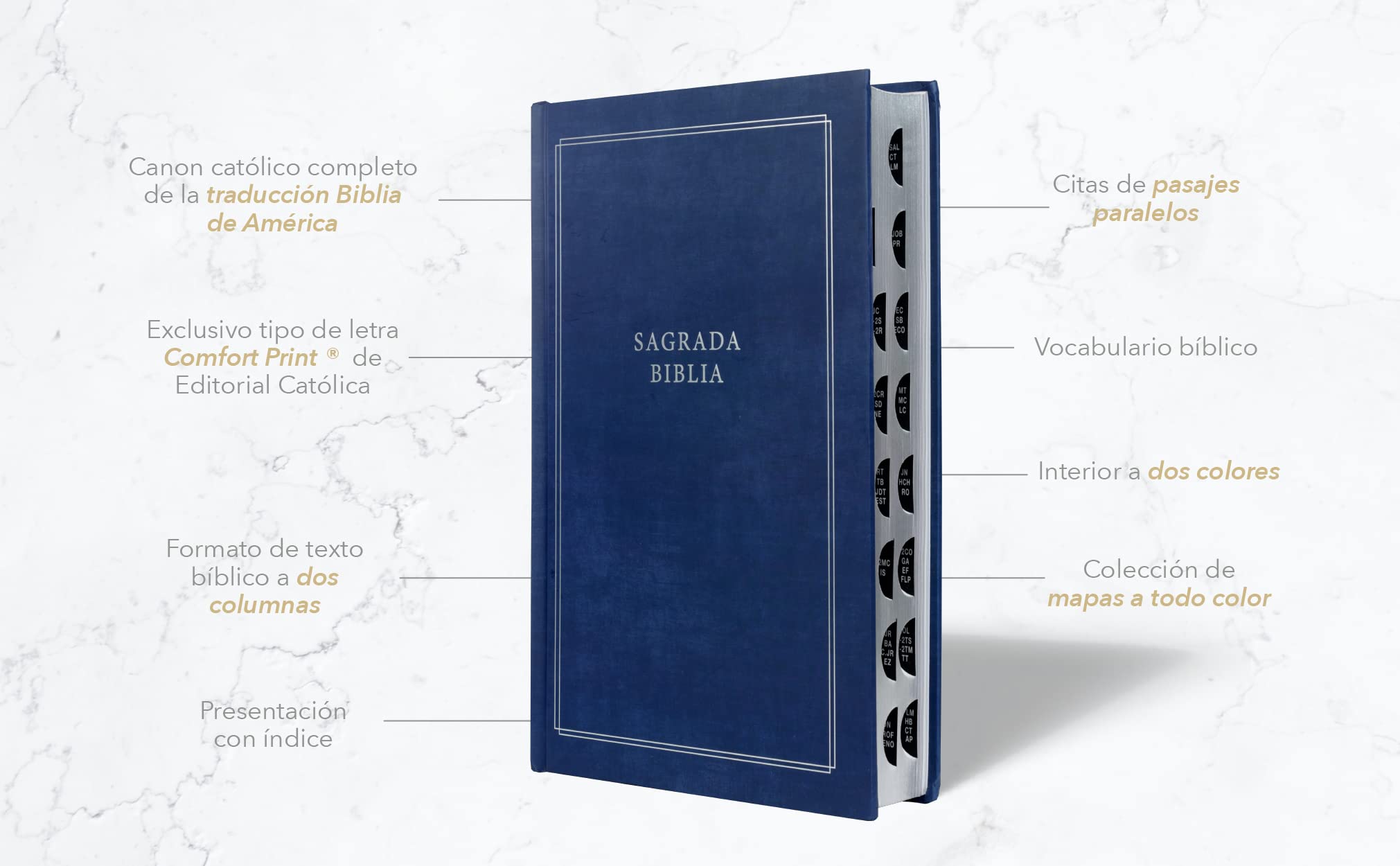 Biblia Católica, Tamaño personal,Tapa dura, Azul, con Índice, Comfort Print (Spanish Edition) Biblia Católica, Tamaño personal,Tapa dura, Azul, con Índice, Comfort Print (Spanish Edition) Hardcover