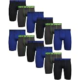 AND1 Mens Boxer Briefs - 12 Pack Long Leg, 9" Inseam, Underwear Pack | Enhanced Airflow with Supportive Comfort Where It Matters Most, Ventilated Design for Long Leg Coverage