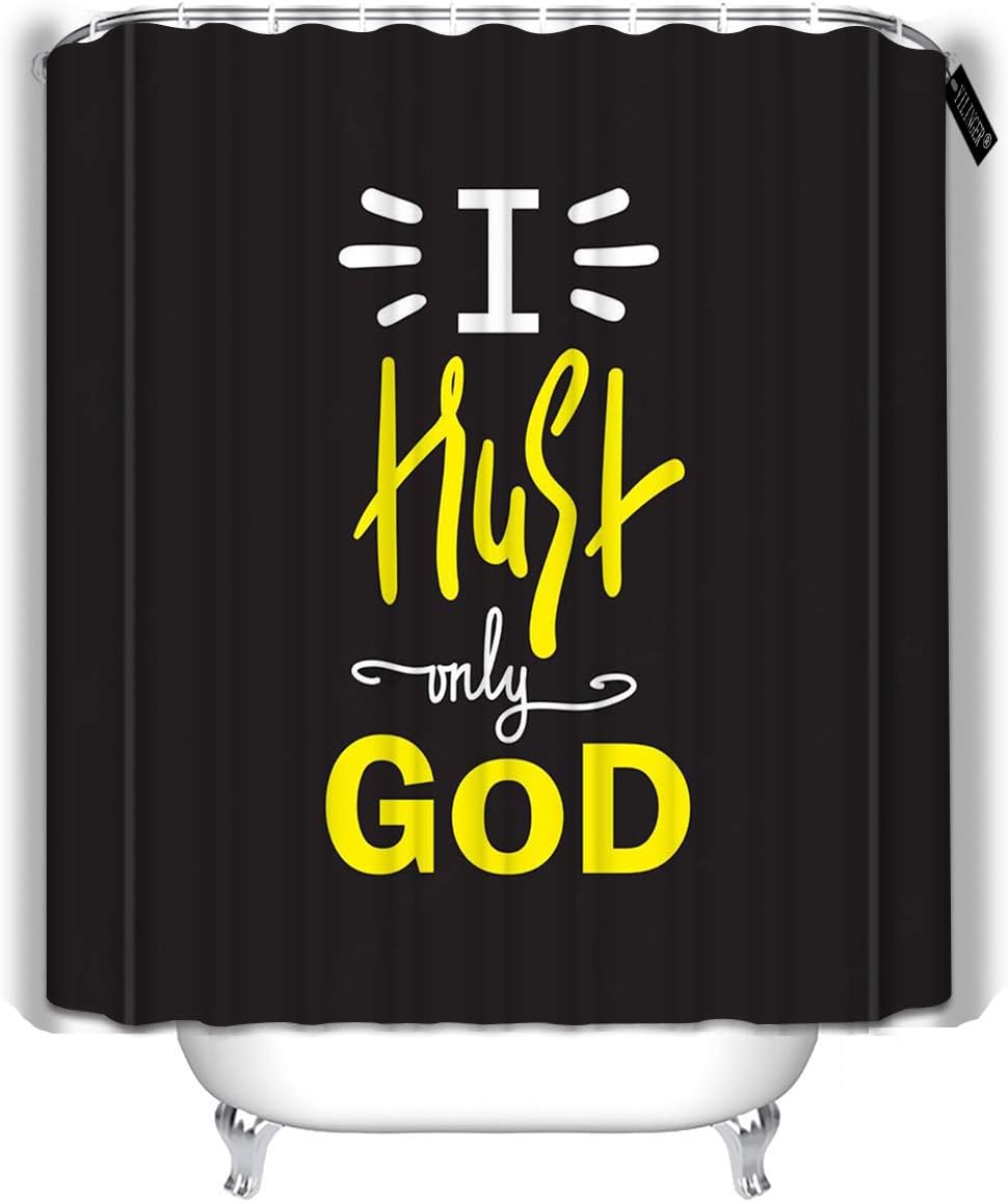 Amazon Com Yilinger Bath Shower Curtain I Trust Only God Cloth Fabric Bathroom Decor Set 72 X78 Home Kitchen