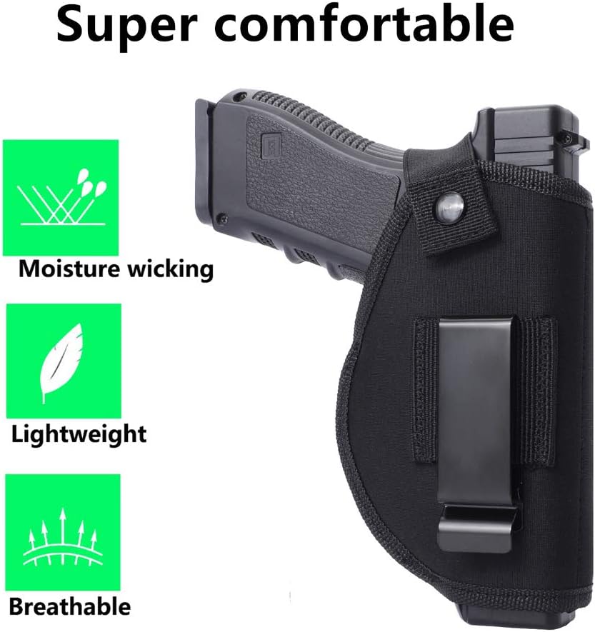 Anjilu 2 PC Universal Concealed Carry Holster, Inside or Outside The Waistband for Right and Left Hand Draw, Holster for Subcompact to Large Handguns, Black : Sports & Outdoors