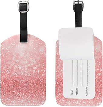 pink luggage tags