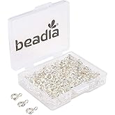 BEADIA Copper Spring Clasps 6mm Silver Plated Claw Clasps for DIY Jewelry Making 150pcs