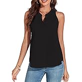 M T 4 YOU Women Cotton Linen Tank Tops V Neck Sleeveless Summer Shirts Loose Casual Work Tops Blouses