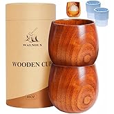 WALNDUX Whiskey Glasses Sets, Bourbon Glass, Bourbon Gifts for Men, Finished Wooden Old Fashioned Glass, Great Whiskey Gifts for Men, Dad, Or Brother (2 Pack)