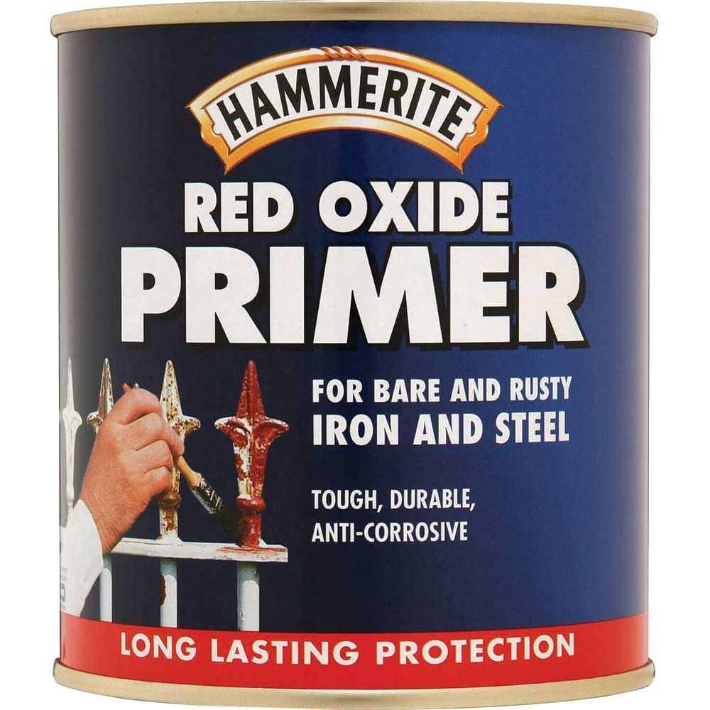 Hammerite Primer - Red Oxide. Metal Primer for Garden Furniture, Radiator and Fence Paint. Rust Inhibitor and Rust Treatment for Metal, Interior and Exterior Use - 500ml