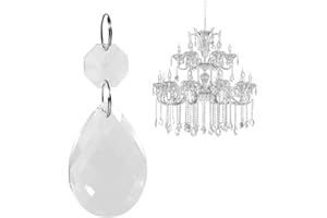 10Pcs Clear Glass Crystal Prisms, Chandelier Pendant Light Lamp Part Drops DIY Accessories Hanging Crystals Prisms for Window