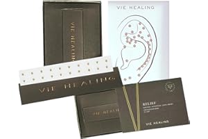 Vie Healing 24k Gold Acupressure Ear Seeds with Ear Seed Chart - Gold Ear Seeds for Reflexology - Eliminate Body Pain - Joint & Nerve Pain Relief Acupressure Ear Seeds (Relief) - 20 pcs