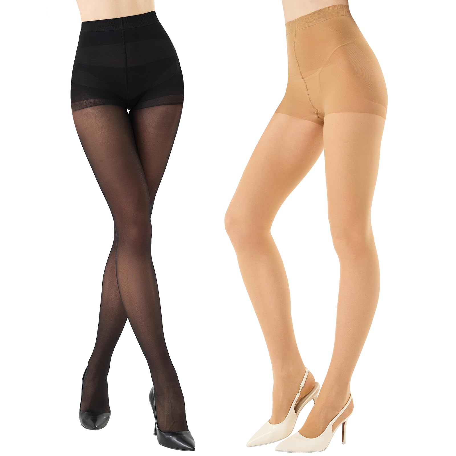 Photo 1 of Aaronano Tights for Women, High Waist Rip-Resist Tummy Control Stockings 10 Deneier Sheer Tights