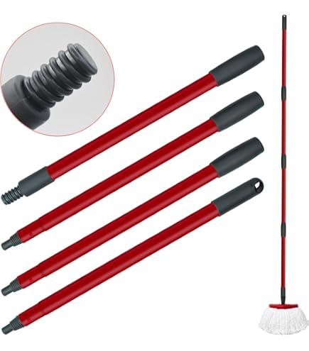 Barra De Acero Inoxidable Para Fregona De Repuesto - 39.5cm, Compatible Con Varios Cabezales, Agarre Ergonómico