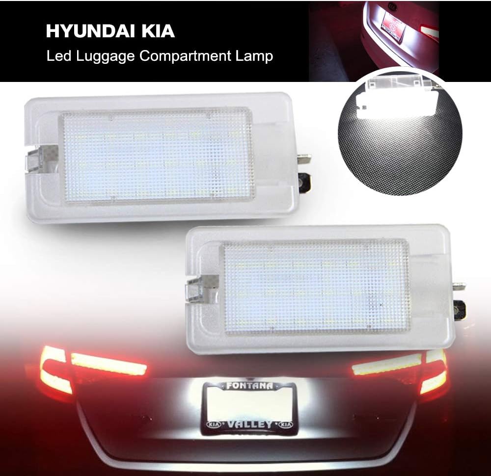 NSLUMO Ki'a LED Luggage Compartment Light Error Free 3528 SMD LED Luggage Light Lamps for Ki'a Amanti Cadenza Premium Forte Spectra Ceed Rio Opirus