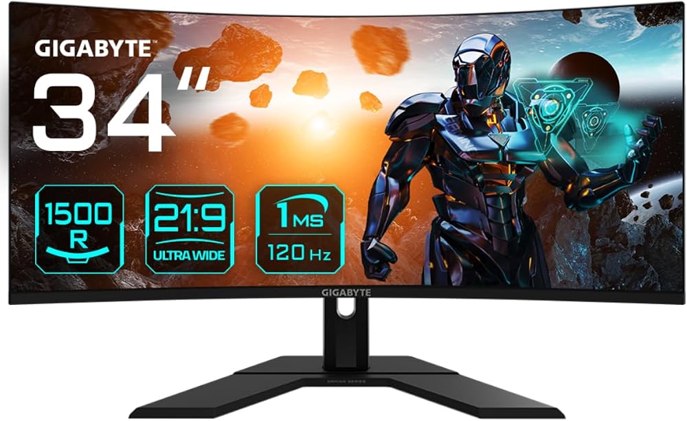Gigabyte GS34WQC 34 inch WQHD Curved Monitor 3440x1440 135Hz OC