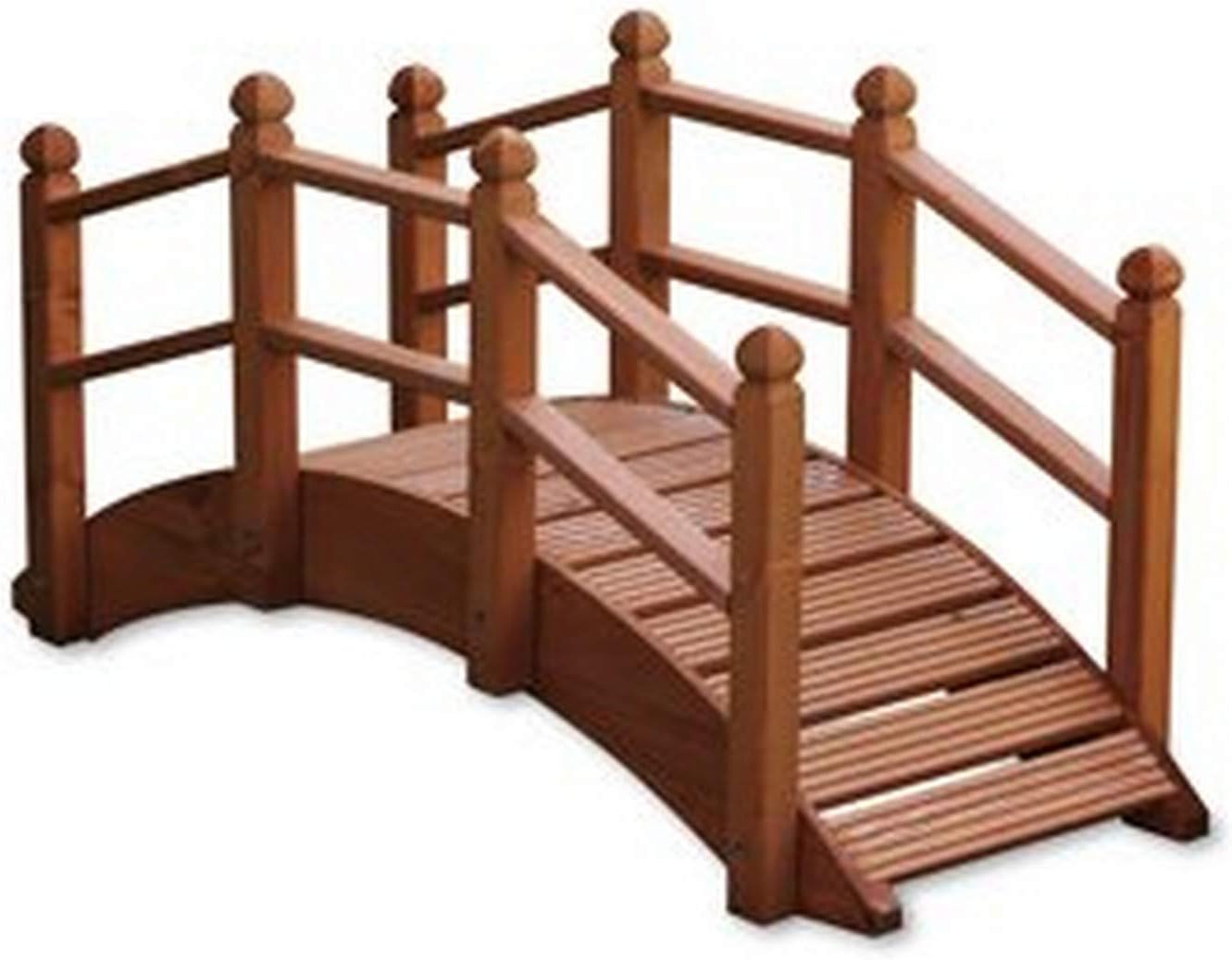 Super Saturday Extra Large 6ft Wooden Garden Bridge Ornament Decorative Feature Teak Stained For