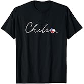 Chile Love Chilean Flag and Heart on Chile T-Shirt