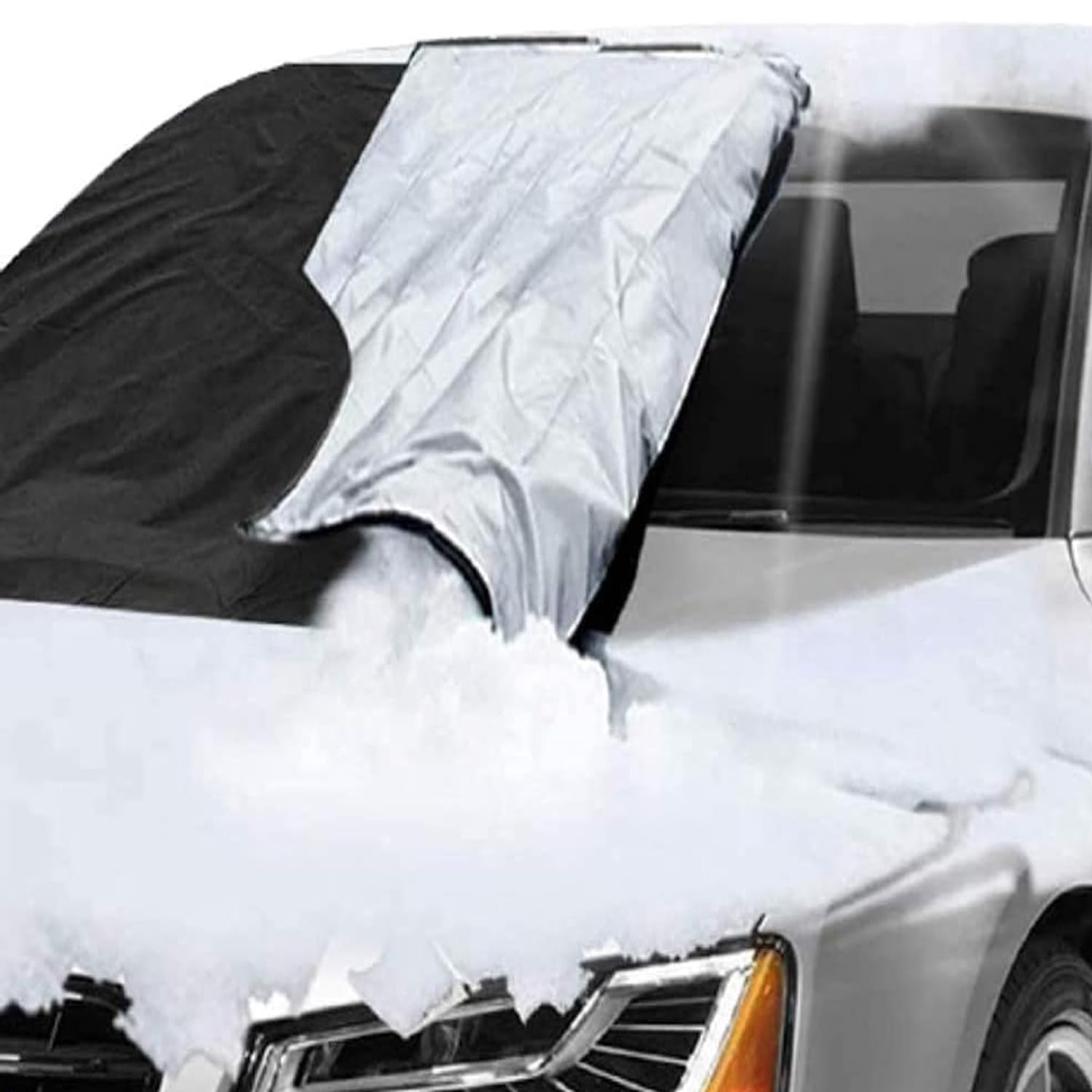 Car Windscreen Cover GENERISE Reversible All Seasons Car Screen Cover Winter & Summer - Protects Windshield from Frost, Snow, Ice & UV Rays - Universal Fit with Suction Cups