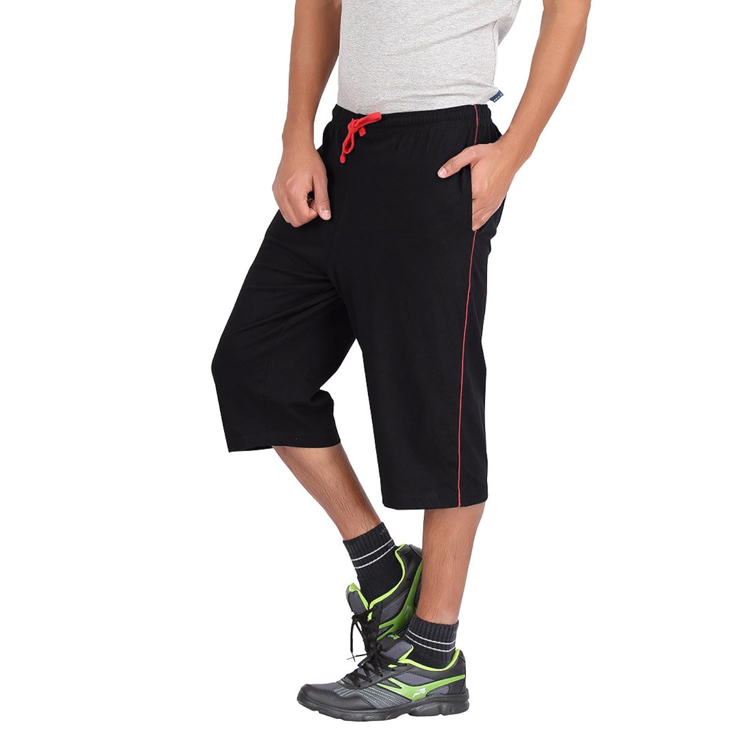 vinab premium super soft cotton basic three fourths for men(pack of 1)