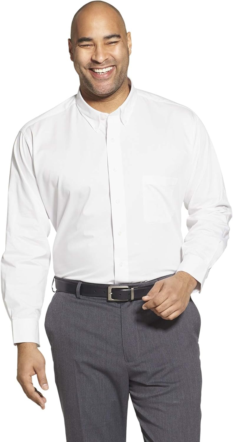 Izod Men's BIG FIT Dress Shirts Stretch Solid (Big and Tall) at  Men’s Clothing store