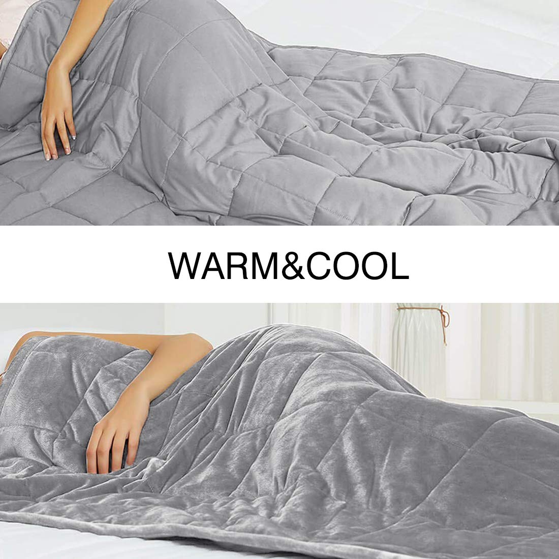 ALANSMA Reversible Weighted Blanket for All Season, Warm and Cool, Luxury Velvet, Enjoy Sleeping Anywhere