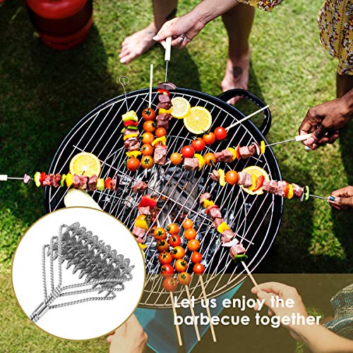 Lambow Grill Brush - Bristle Free Barbecue Brush - Stainless Steel BBQ Cleaner Safe for for Porcelain, Ceramic, Steel, Iron - Great Grilling Accessories (Newest Version)