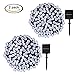easyDecor 2 Packs Solar String Lights 200 LED Waterproof 72ft 8 Modes Solar Powered Christmas Fairy String Lights for Outdoor Xmas Patio Path Party Lawn Garden Wedding Party Holiday Decoration (White)