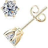 DYUNQ Moissanite Stud Earrings for Men Women, Lab Created 1 Carat 5MM Imitation Diamond Earrings Hypoallergenic Sterling Silver Earinging Jewelry Gifts for Her