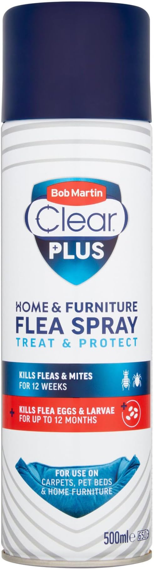 Bob Martin Clear Plus Flea Spray Home Treatment 500ml Kills Fleas Ticks