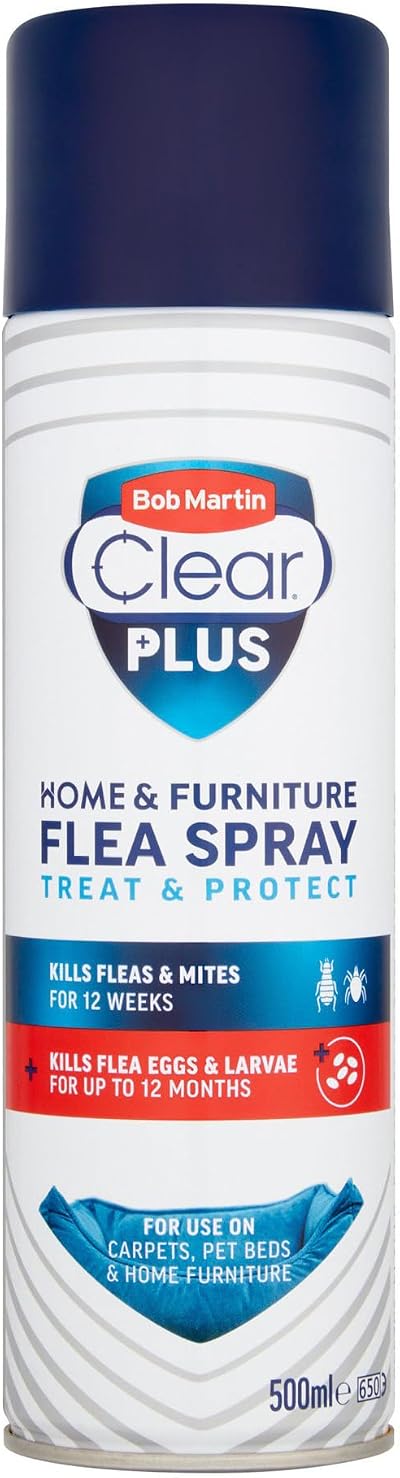 Bob Martin Clear Plus Flea Spray Home Treatment 500ml Kills Fleas Ticks