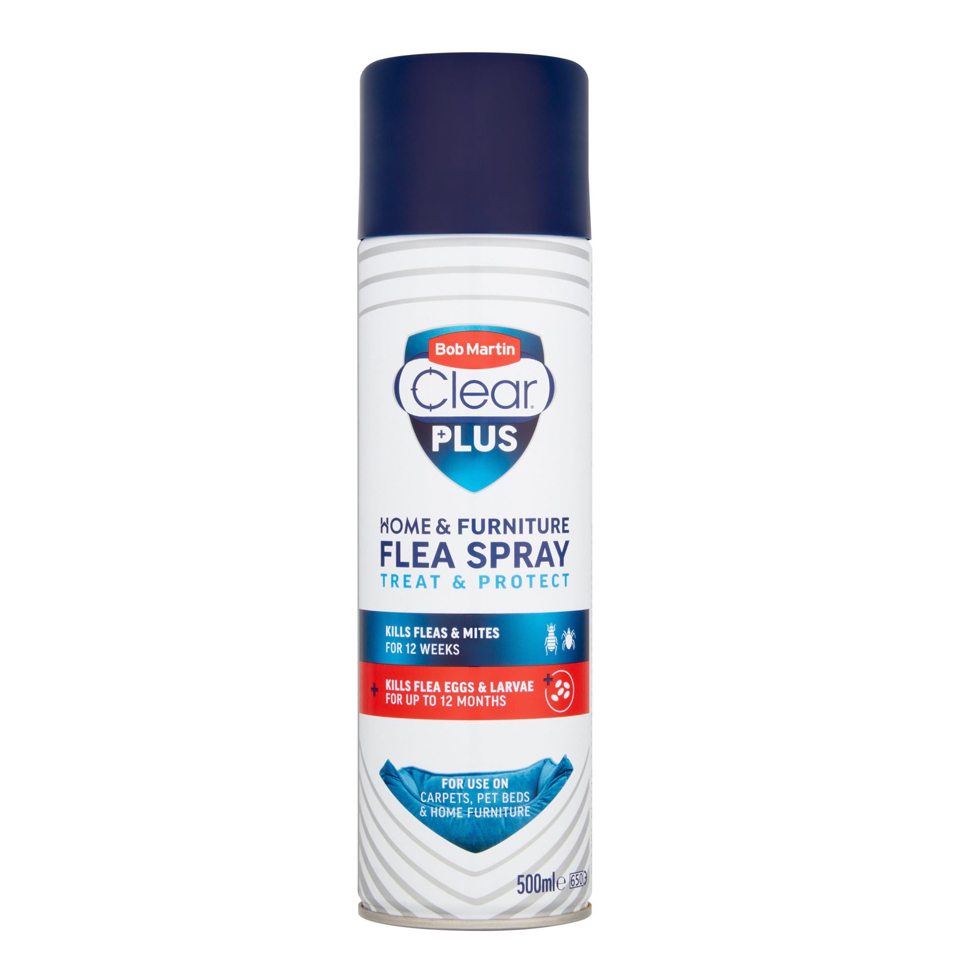 Bob Martin Clear Plus Flea Spray Treatment for the Home - Kills Fleas, Ticks and Dust Mites, Treats and Protects Against Infestation (500ml)