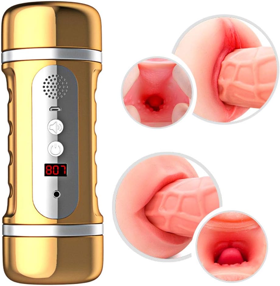 Automatic Piston Vacuum Sucking Machine Masterbrartor Training Soft Silicone Men's Adult Artificial 3D Realistic Lifelike Toys for Men Electric Deep Thrusting Massage Cup Underwear for Couple Black