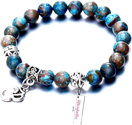 Lilloubella Bracelet En Pierre Naturelle Yoga Meditation Om Perles Agate Lave De Guerison Lithotherapie Bracelet De Yoga Naturelle Bouddhistes Pour Femme Et Homme Amazon Fr Bijoux
