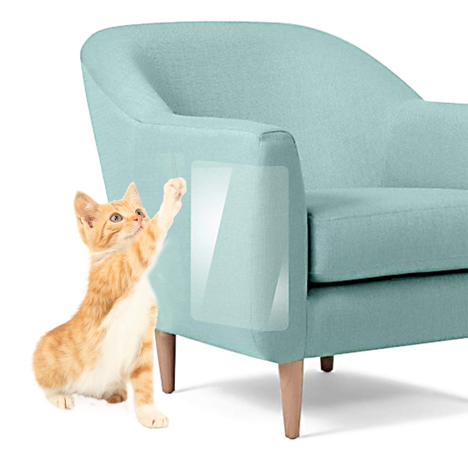No-Branded Cat Scratching Guard, Cat Anti-Scratch Sticker Dog Scratching Protector Pet Scratch Protector Cat Couch Protector for Furniture Sofa, Fabric Chairs, Carpets, (15 x 100 cm, Transparent)