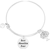 HUTIMY Abuelita Gifts In Spanish from Grandchildren Birthday Accessories for Grandmother Best Abuelita Bracelet
