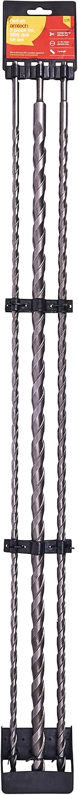 Amtech E0690 3 Piece 100cm SDS Drill Bit Set 40" 1000mm view 2