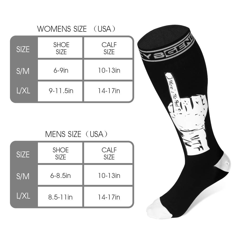 Compression Socks for Men & Women (15-20mmHg), Funny Calf Knee High Graduated Compression...