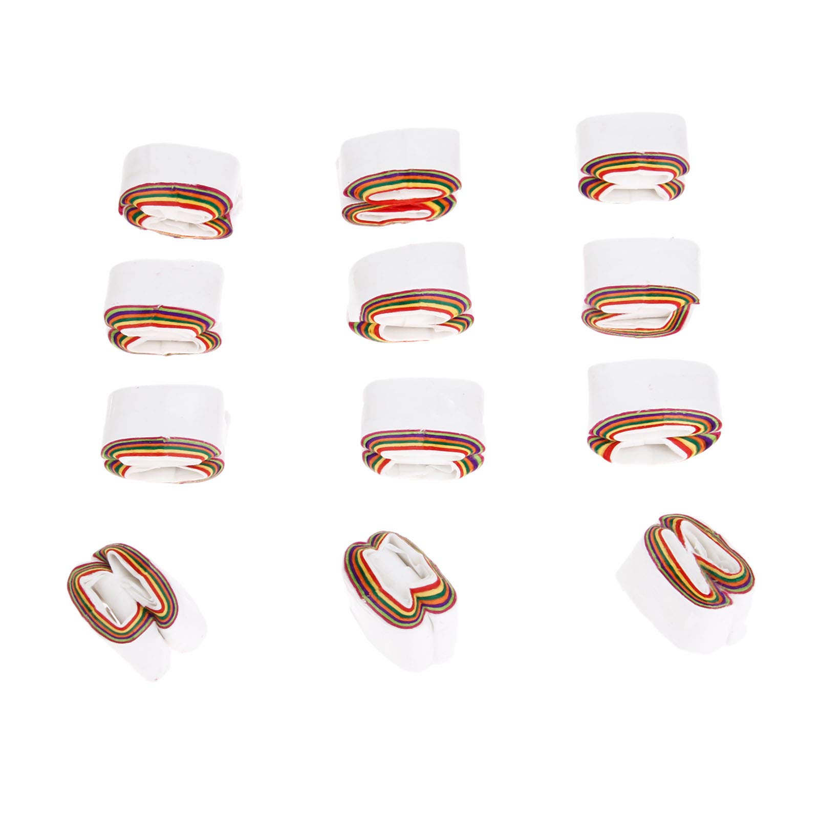 Yetaha 12PCS Mouth Coils Magic Trick Paper, Rainbow Colour Magic Props Coil Vomit Paper, Mouth Spit Tricks Grimmick Close-up Street Magician Show Tools