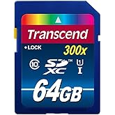 Transcend 64GB SDXC Class 10 Uhs-1 Flash Memory Card Up to 60MB/S (TS64GSDU1)