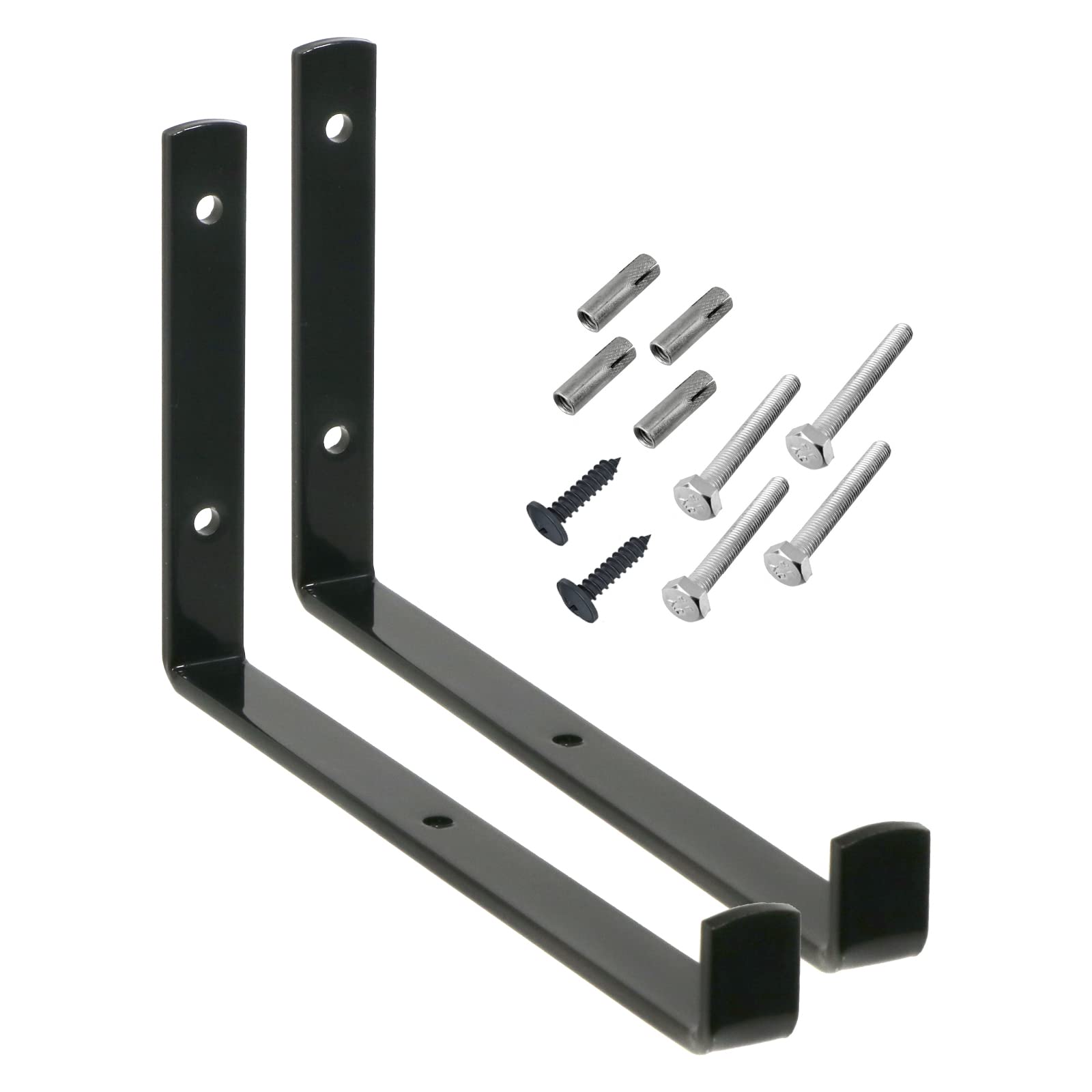 Spares2go Universal Wall Ladder Rack Brackets (Black)