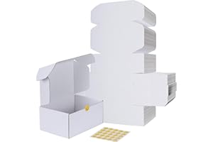 RLAVBL 9x6x4 Shipping Boxes Set of 25, White Corrugated Cardboard Box for Packing, Mailing, Business