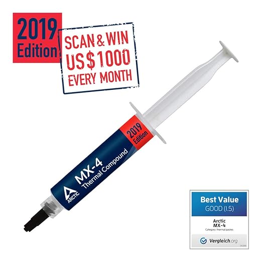 ARCTIC MX-4 Edition 2019 (20 Gramm) - Hochleistungs-Wärmeleitpaste für alle CPU Kühler - Hohe Wärmeleitfähigkeit mit niedrige