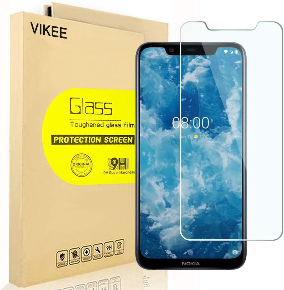 [2-Pack] Nokia 8.1 Screen Protector, VIKEE HD Clear Protector [Anti-Scratch] [Anti-Fingerprint] [No-Bubble] [Case-Friendly], 9H Hardness Tempered Glass Screen Film for Nokia 8.1