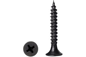 LERNOU #6 x 1'' Wood Screws, Drywall Screws, Cabinet Screws, Coarse Tooth Drywall Screws, Phillips Flat Head Self-Tapping Screws for Various Woodworking Repairs and DIY Projects (100 pcs)