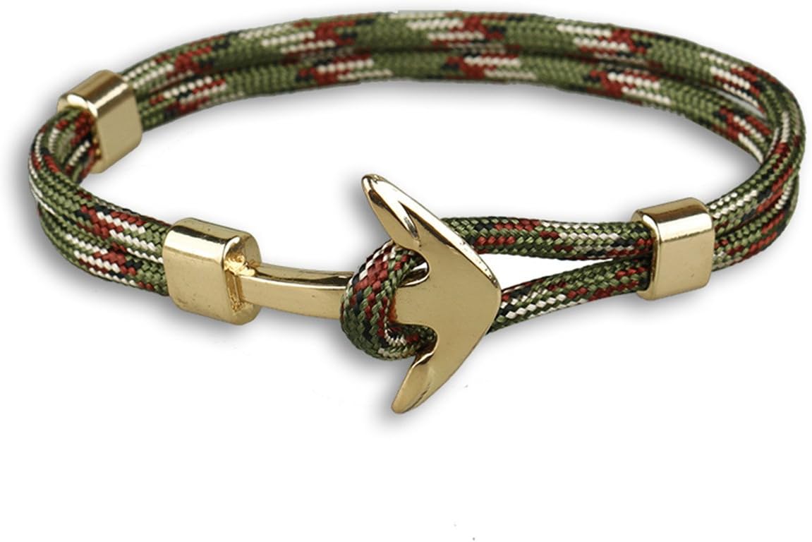 DreamMarker Happiness Jewelry Unisex Nylon Paracord Rope Sailing Bracelet Nautical Anchor Alloy Clasp