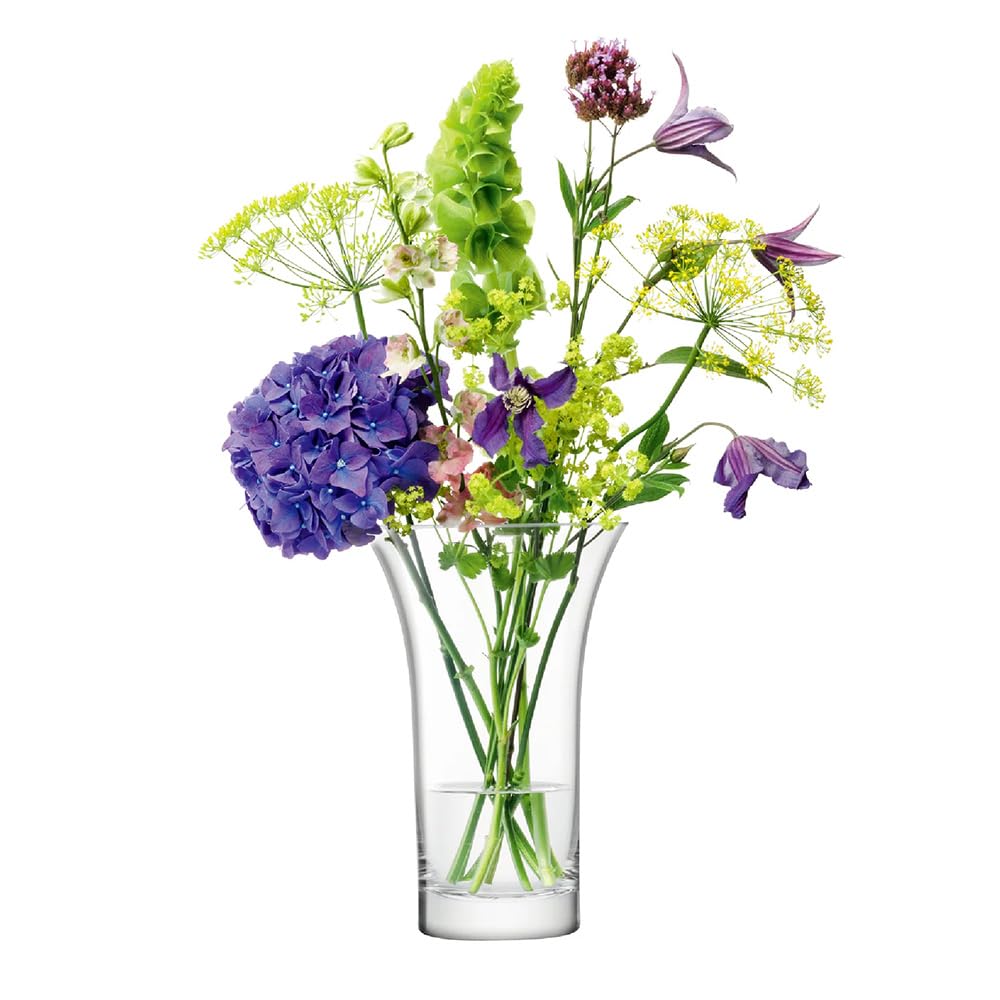 LSA International Flower Flared Bouquet Vase H22cm Clear| 1 Unit | Mouthblown & Handmade Glass | FW32