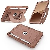 CCMAO Case for iPad 11 inch (A16) 2025/ iPad 10th Generation 2022 (10.9 inch) with Durable Kickstand, Pencil Holder, Hybrid Heavy Duty Shockproof Protective Case for iPad 11/10 Gen, Coffee